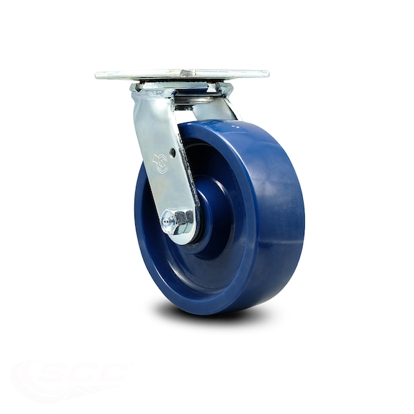 Service Caster 6 Inch Solid Polyurethane Wheel Swivel Caster with Roller Bearing SCC-30CS620-SPUR - main